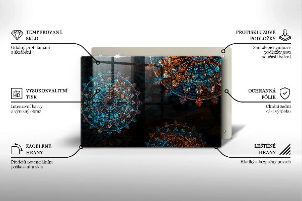 Kuchynská doska zo skla Boho vintage kolesá