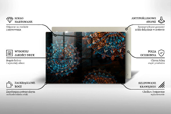 Kuchynská doska zo skla Boho vintage kolesá