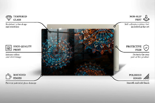 Kuchynská doska zo skla Boho vintage kolesá