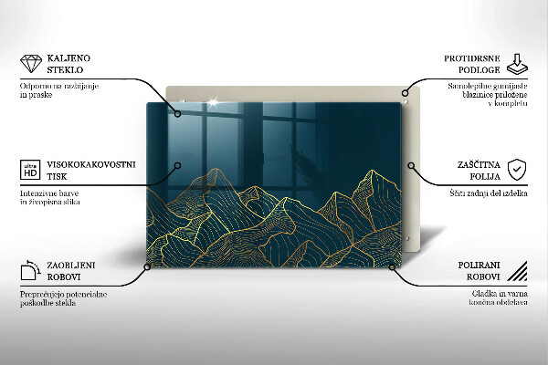 Kuchynská doska zo skla Abstraktné hory