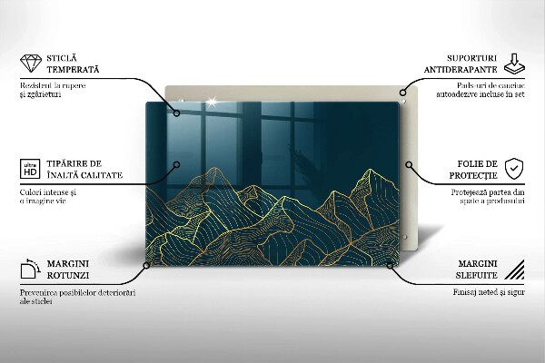 Kuchynská doska zo skla Abstraktné hory