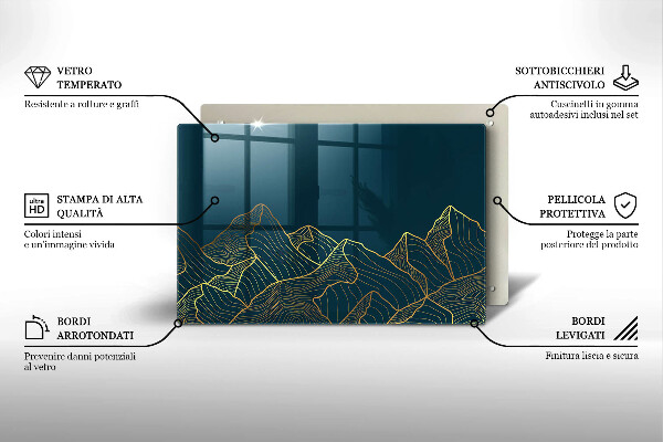 Kuchynská doska zo skla Abstraktné hory
