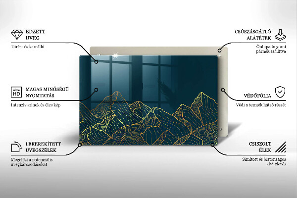 Kuchynská doska zo skla Abstraktné hory