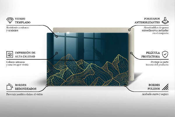 Kuchynská doska zo skla Abstraktné hory