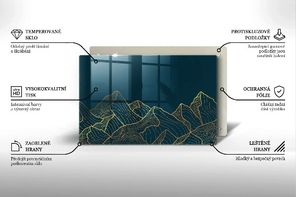 Kuchynská doska zo skla Abstraktné hory
