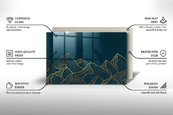Kuchynská doska zo skla Abstraktné hory