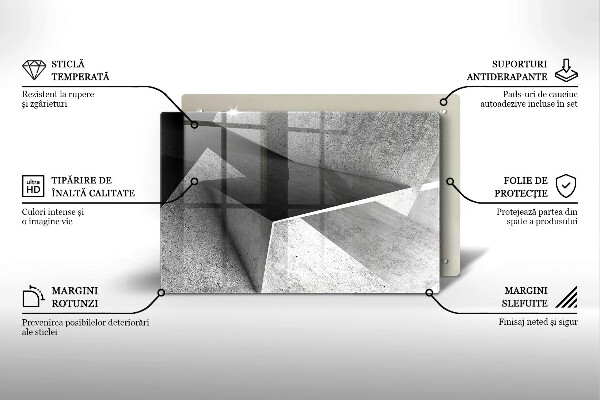 Kuchynská doska zo skla Konkrétna abstrakcia