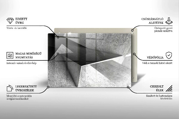 Kuchynská doska zo skla Konkrétna abstrakcia