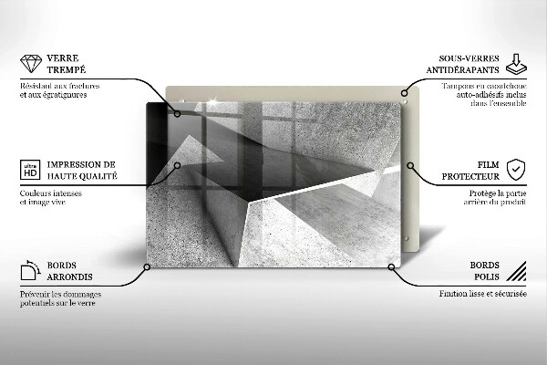 Kuchynská doska zo skla Konkrétna abstrakcia
