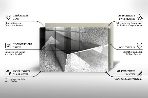 Kuchynská doska zo skla Konkrétna abstrakcia