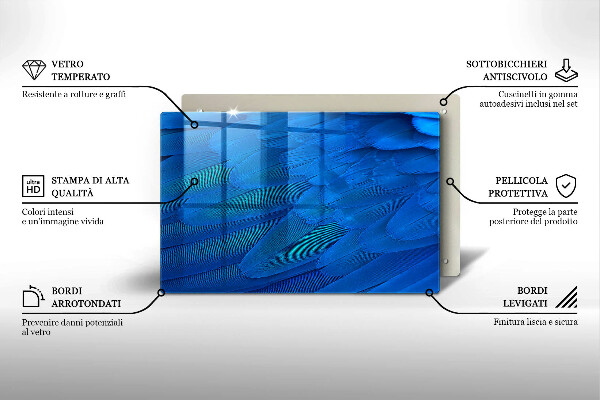 Kuchynská doska zo skla Vtáčie perie