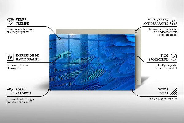 Kuchynská doska zo skla Vtáčie perie