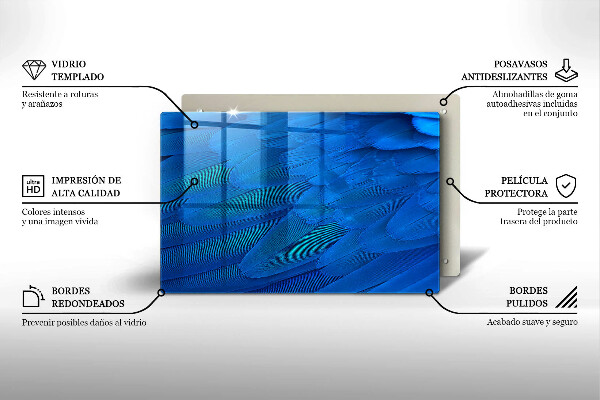 Kuchynská doska zo skla Vtáčie perie
