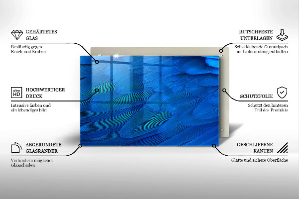 Kuchynská doska zo skla Vtáčie perie