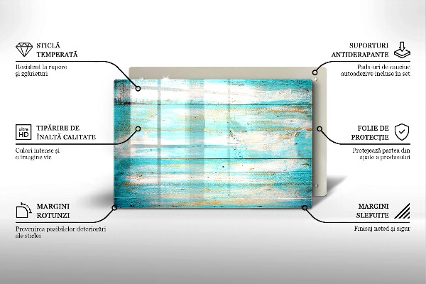 Kuchynská doska zo skla Vintage drevené dosky