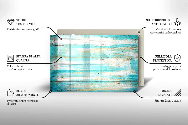 Kuchynská doska zo skla Vintage drevené dosky