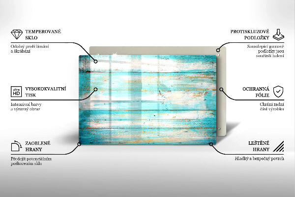 Kuchynská doska zo skla Vintage drevené dosky