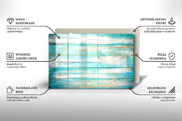 Kuchynská doska zo skla Vintage drevené dosky