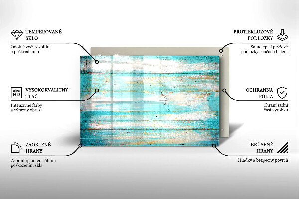 Kuchynská doska zo skla Vintage drevené dosky