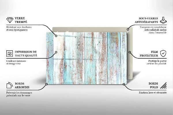 Kuchynská doska zo skla Staré vintage dosky