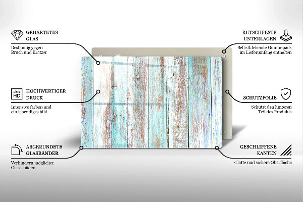 Kuchynská doska zo skla Staré vintage dosky