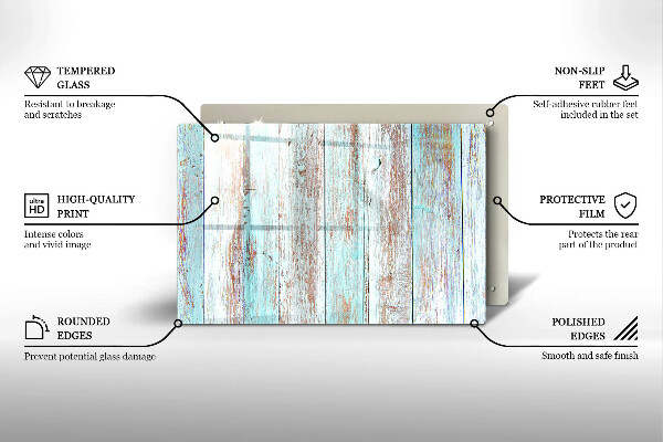 Kuchynská doska zo skla Staré vintage dosky