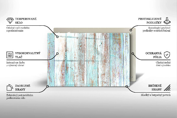 Kuchynská doska zo skla Staré vintage dosky