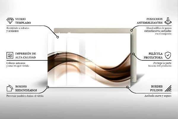 Kuchynská doska zo skla Abstraktné hnedé čiary