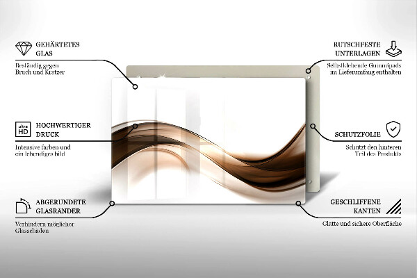 Kuchynská doska zo skla Abstraktné hnedé čiary