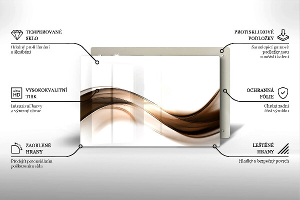 Kuchynská doska zo skla Abstraktné hnedé čiary