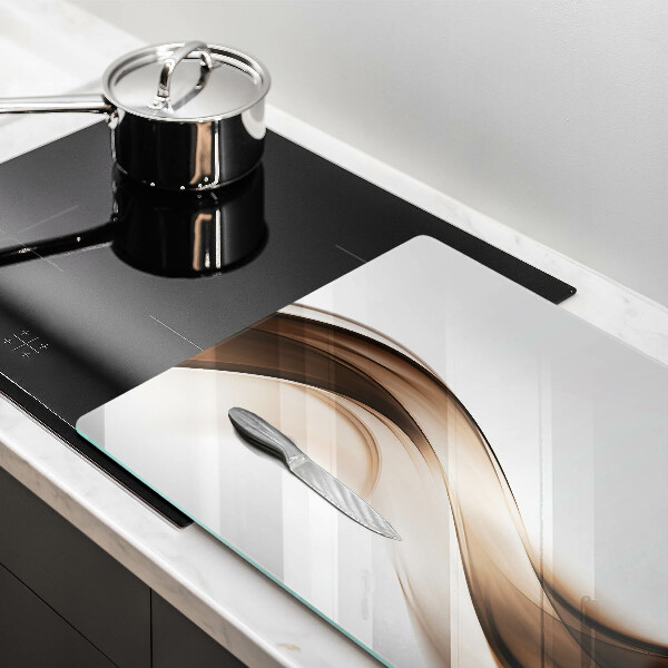 Kuchynská doska zo skla Abstraktné hnedé čiary