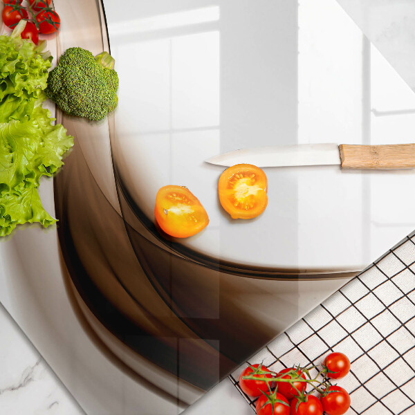 Kuchynská doska zo skla Abstraktné hnedé čiary