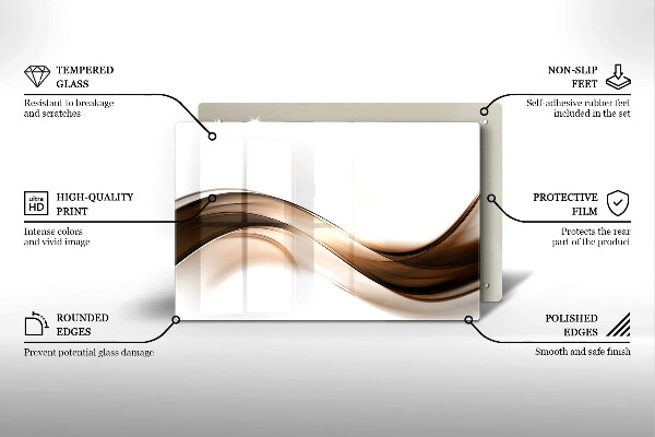 Kuchynská doska zo skla Abstraktné hnedé čiary