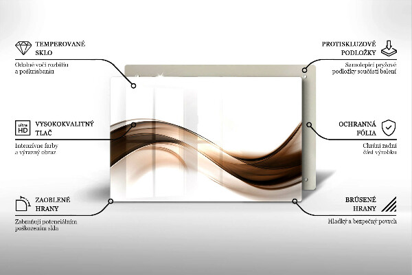 Kuchynská doska zo skla Abstraktné hnedé čiary