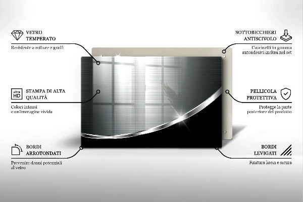 Kuchynská doska zo skla Abstrakcia s kovom