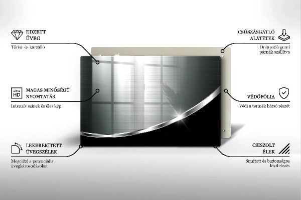 Kuchynská doska zo skla Abstrakcia s kovom