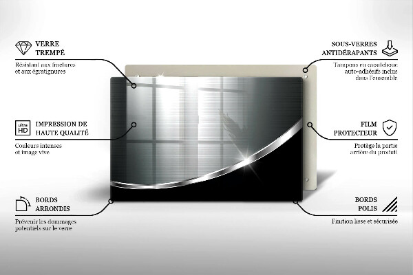 Kuchynská doska zo skla Abstrakcia s kovom