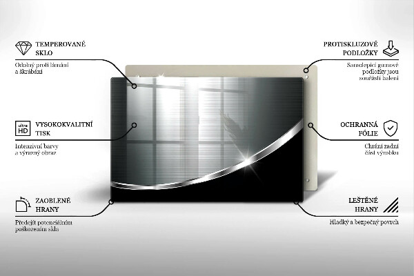 Kuchynská doska zo skla Abstrakcia s kovom