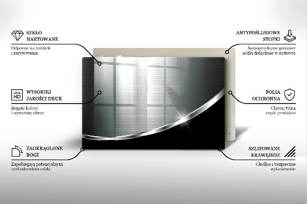 Kuchynská doska zo skla Abstrakcia s kovom