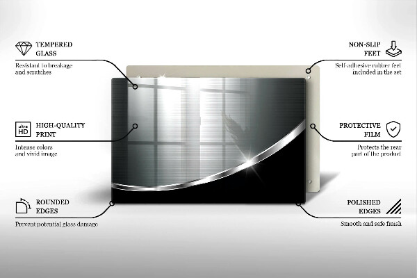 Kuchynská doska zo skla Abstrakcia s kovom