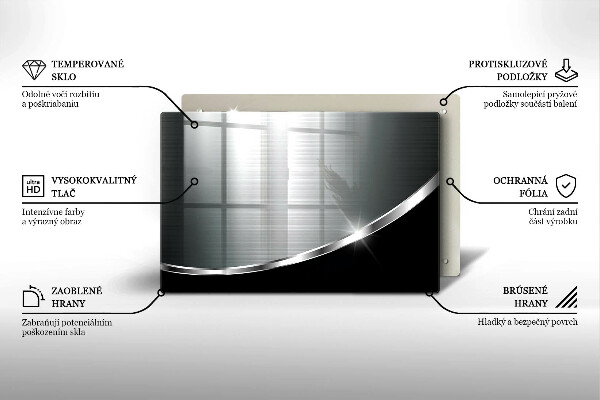 Kuchynská doska zo skla Abstrakcia s kovom