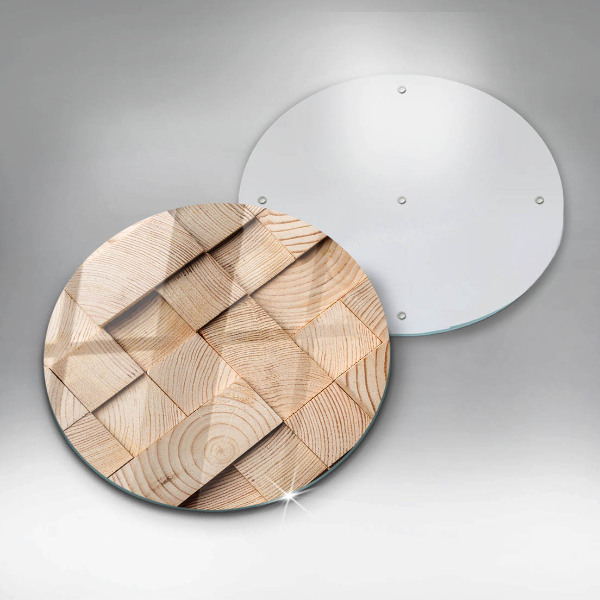 Kuchynská doska veľká zo skla Drevené štvorce