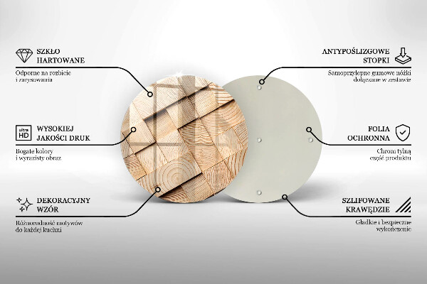 Kuchynská doska veľká zo skla Drevené štvorce