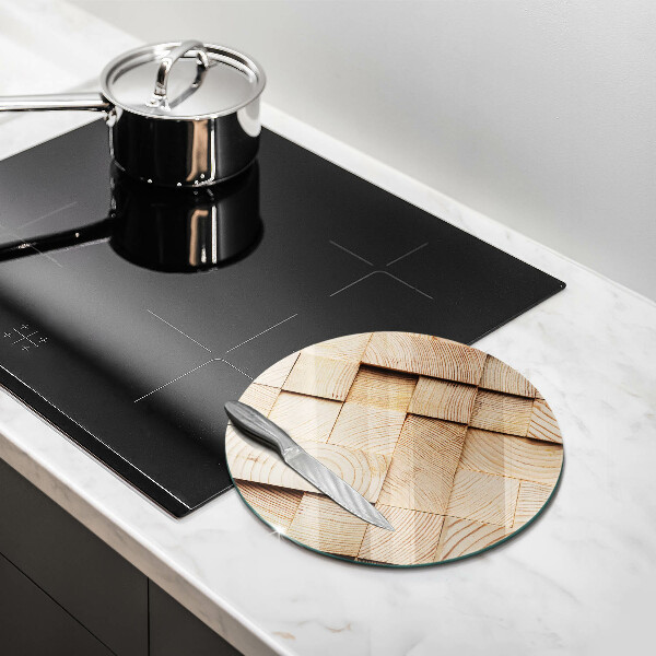 Kuchynská doska veľká zo skla Drevené štvorce