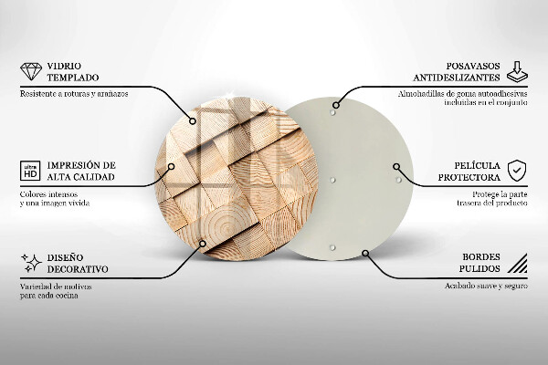 Kuchynská doska veľká zo skla Drevené štvorce
