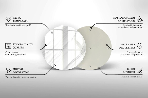 Kuchynská doska veľká zo skla Jemný mramor