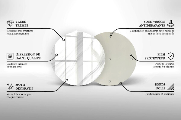 Kuchynská doska veľká zo skla Jemný mramor