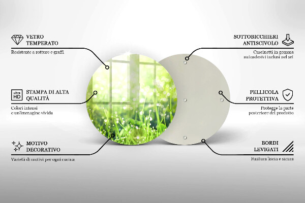 Kuchynská doska zo skla Príroda - tráva a rosa