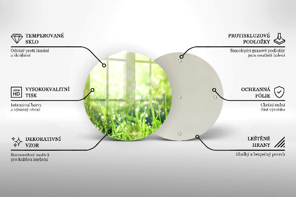 Kuchynská doska zo skla Príroda - tráva a rosa