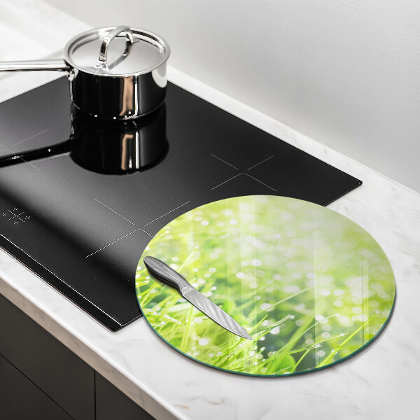 Kuchynská doska zo skla Príroda - tráva a rosa